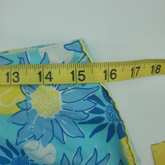 Lilly Pulitzer Vintage Blue Floral Sunflower Bow Skirt Sz 10 - Picture 7 of 9